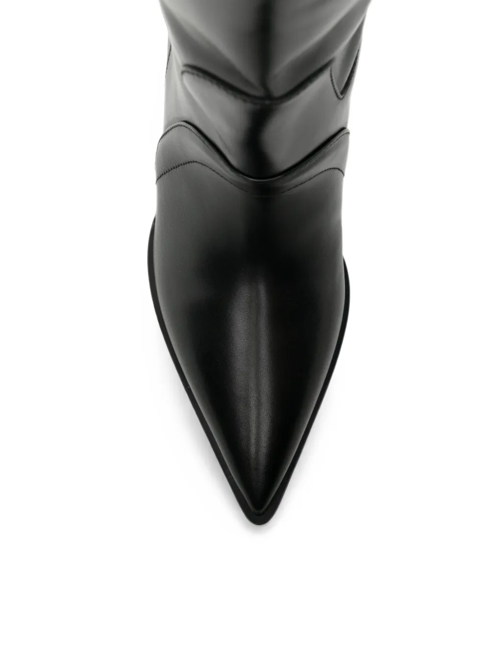 sacai pointed-toe buckled ankle boots Zwart
