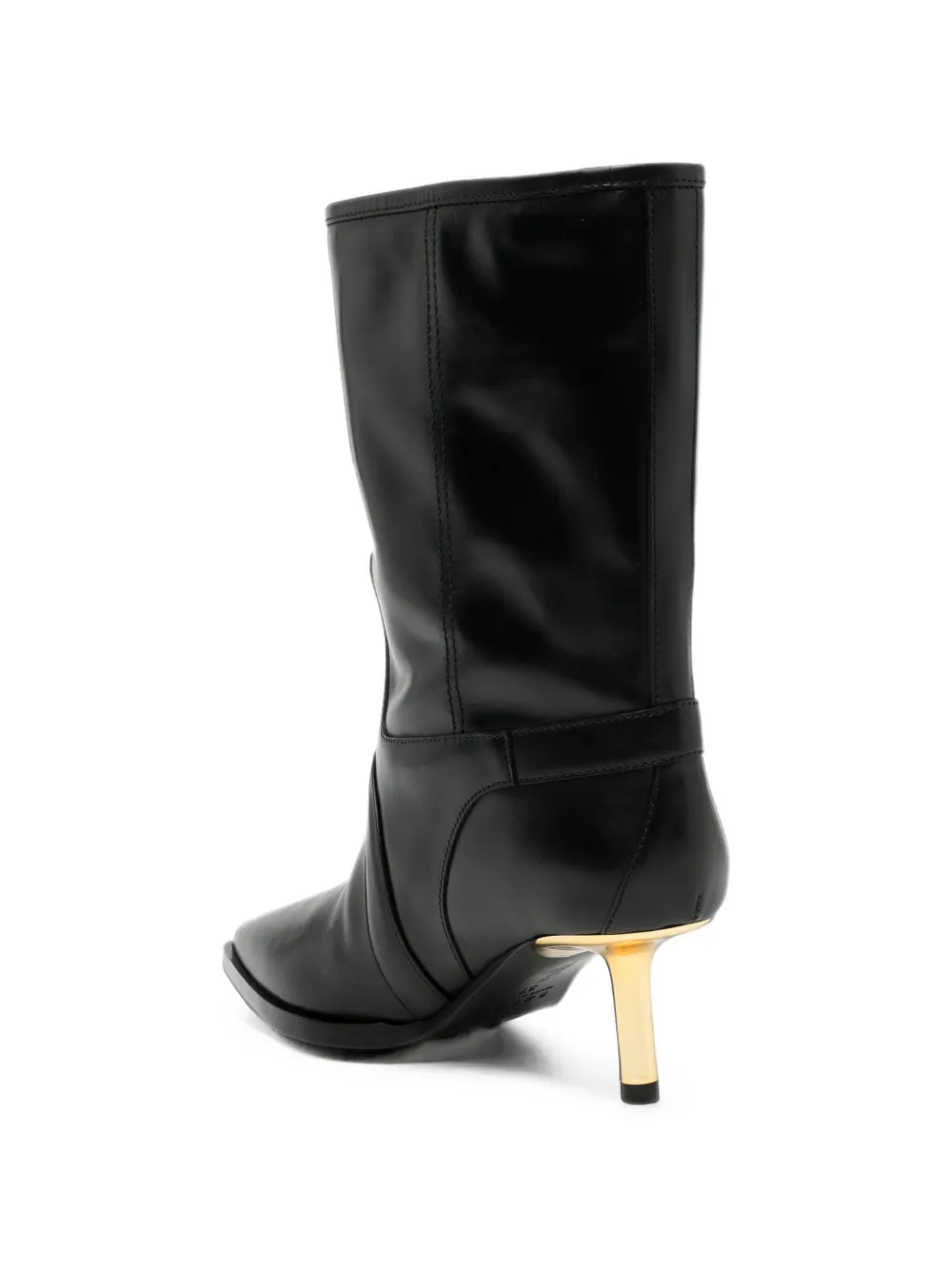 sacai pointed-toe buckled ankle boots Zwart