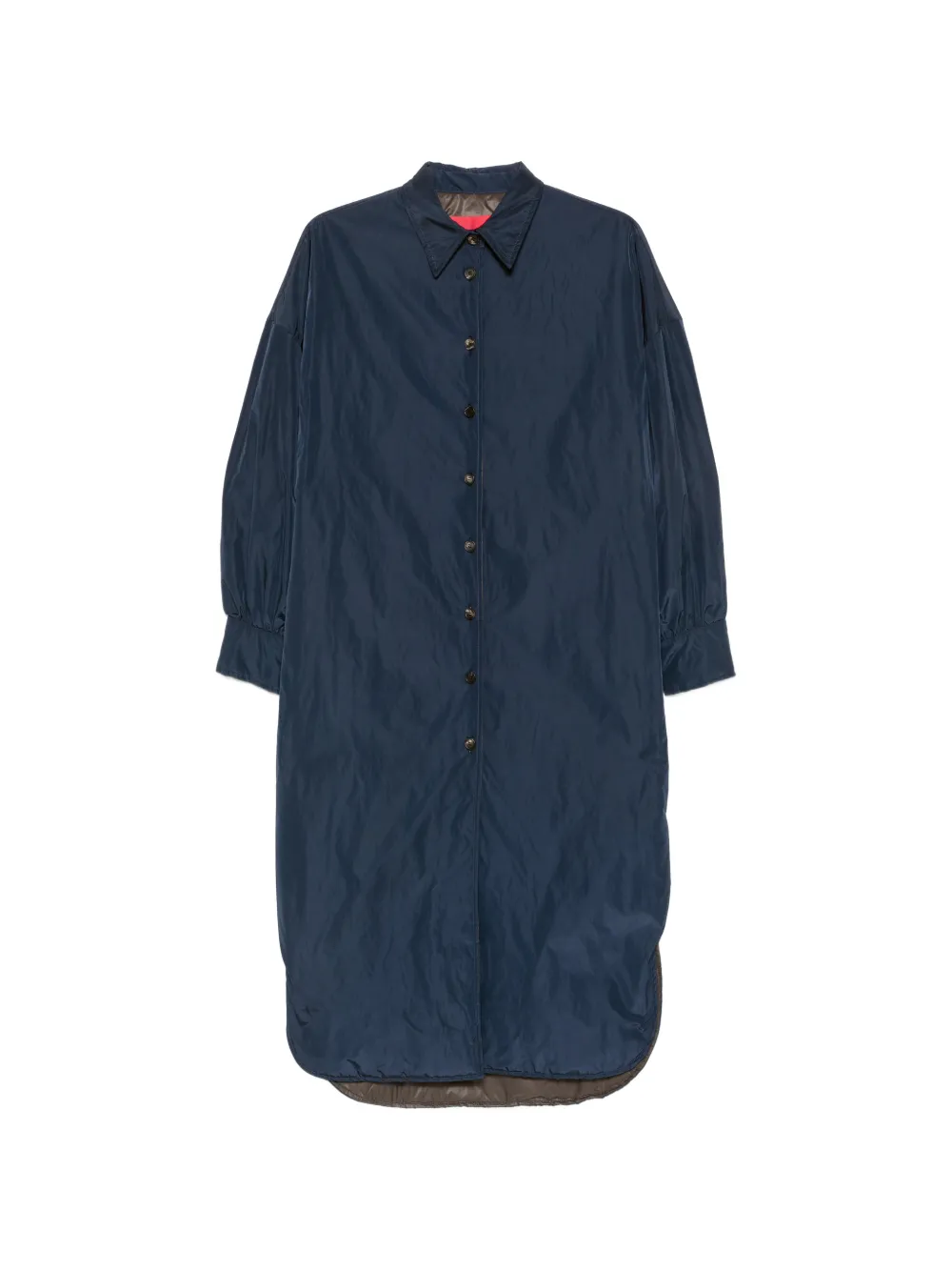 Virginia Bizzi Button-up Padded Coat In Blue