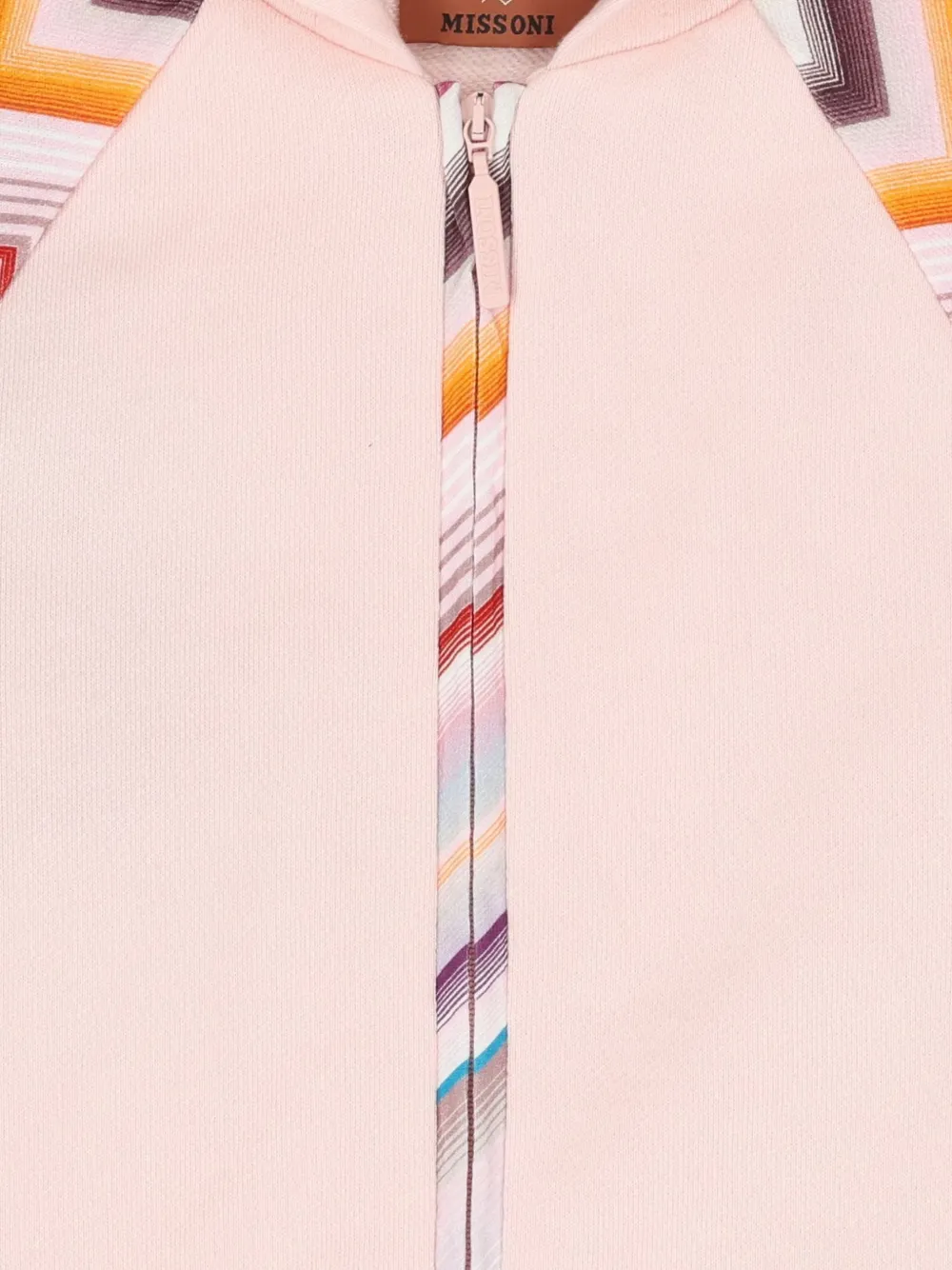 Missoni Kids Hoodie met zigzag-print en raglan mouwen Roze