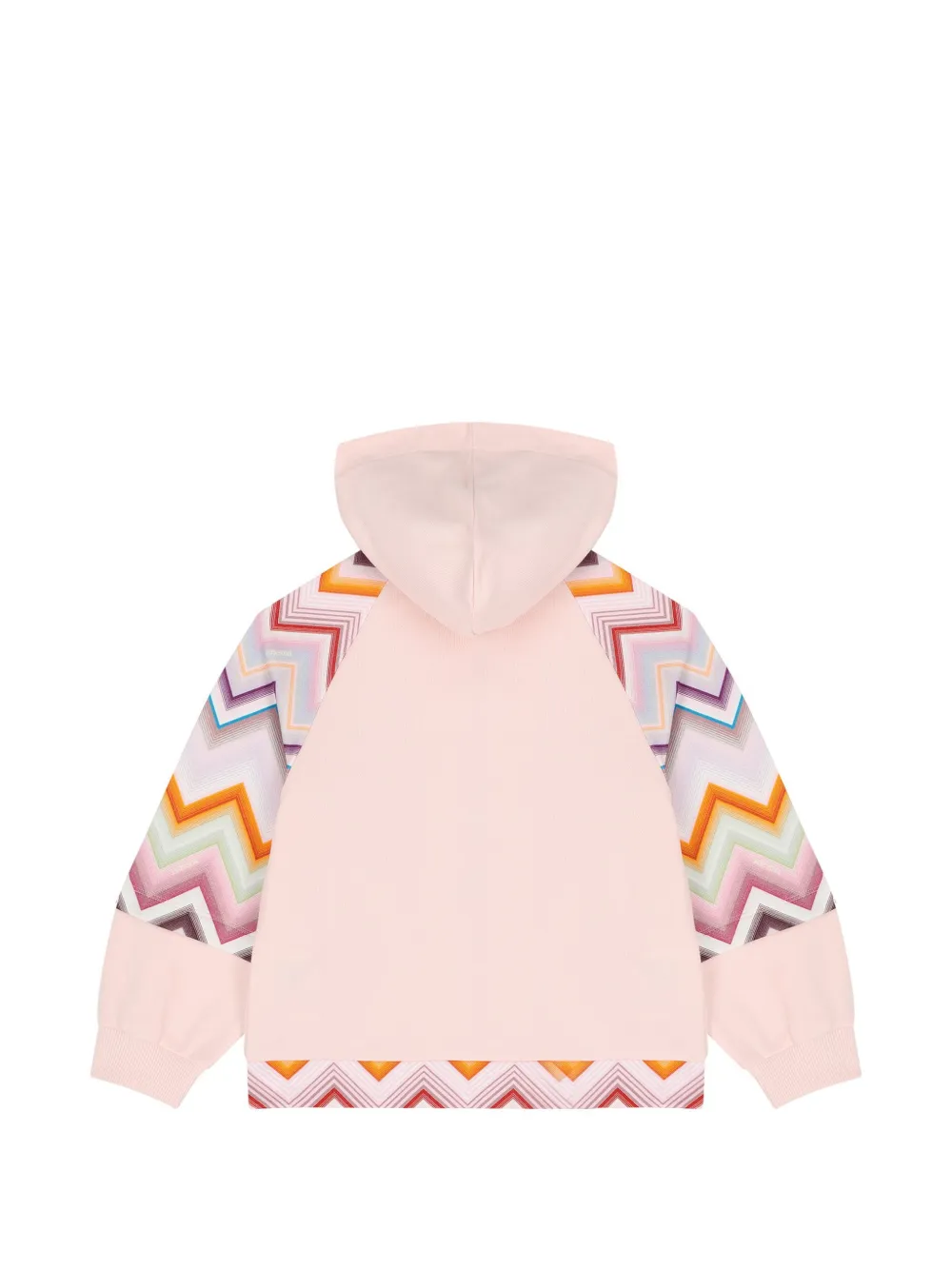 Missoni Kids Hoodie met zigzag-print en raglan mouwen Roze