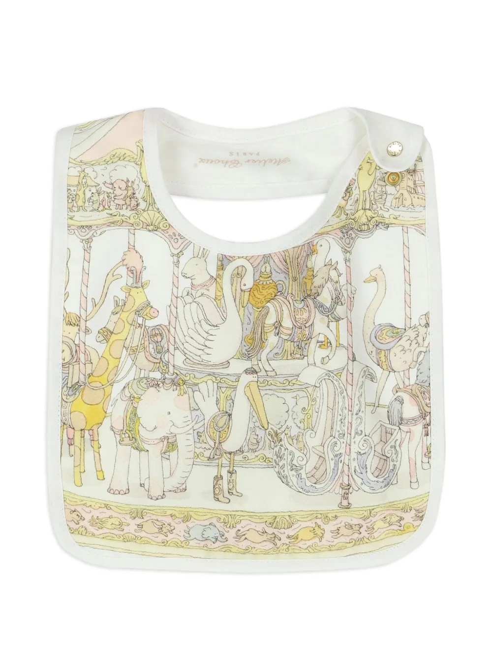 Atelier Choux Slabbetje met carrousel-print Wit