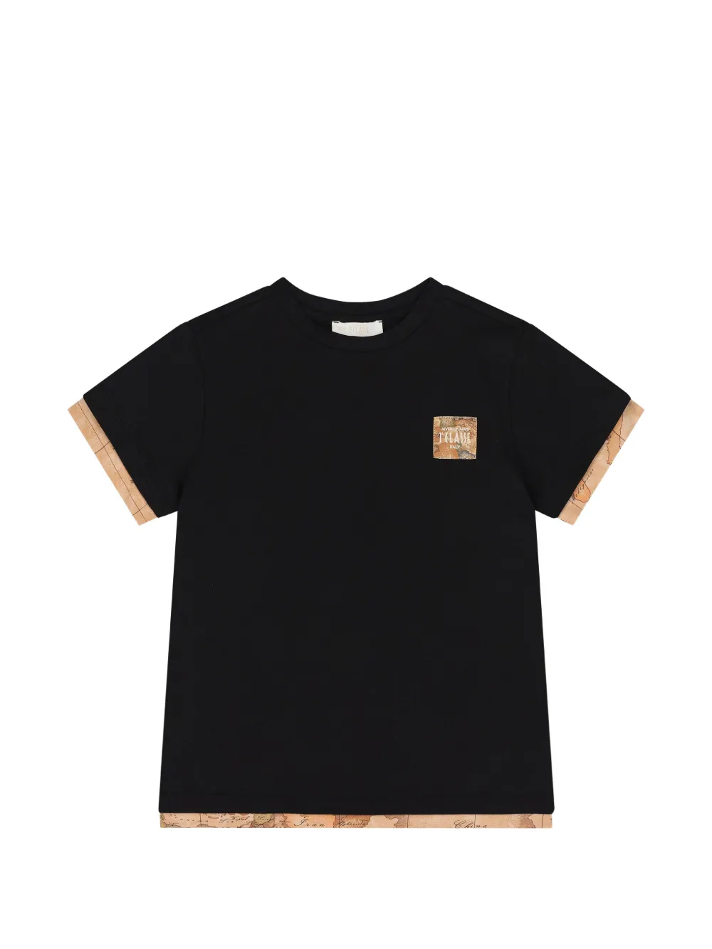 Alviero Martini Kids T-shirt con stampa Geo Map - Nero