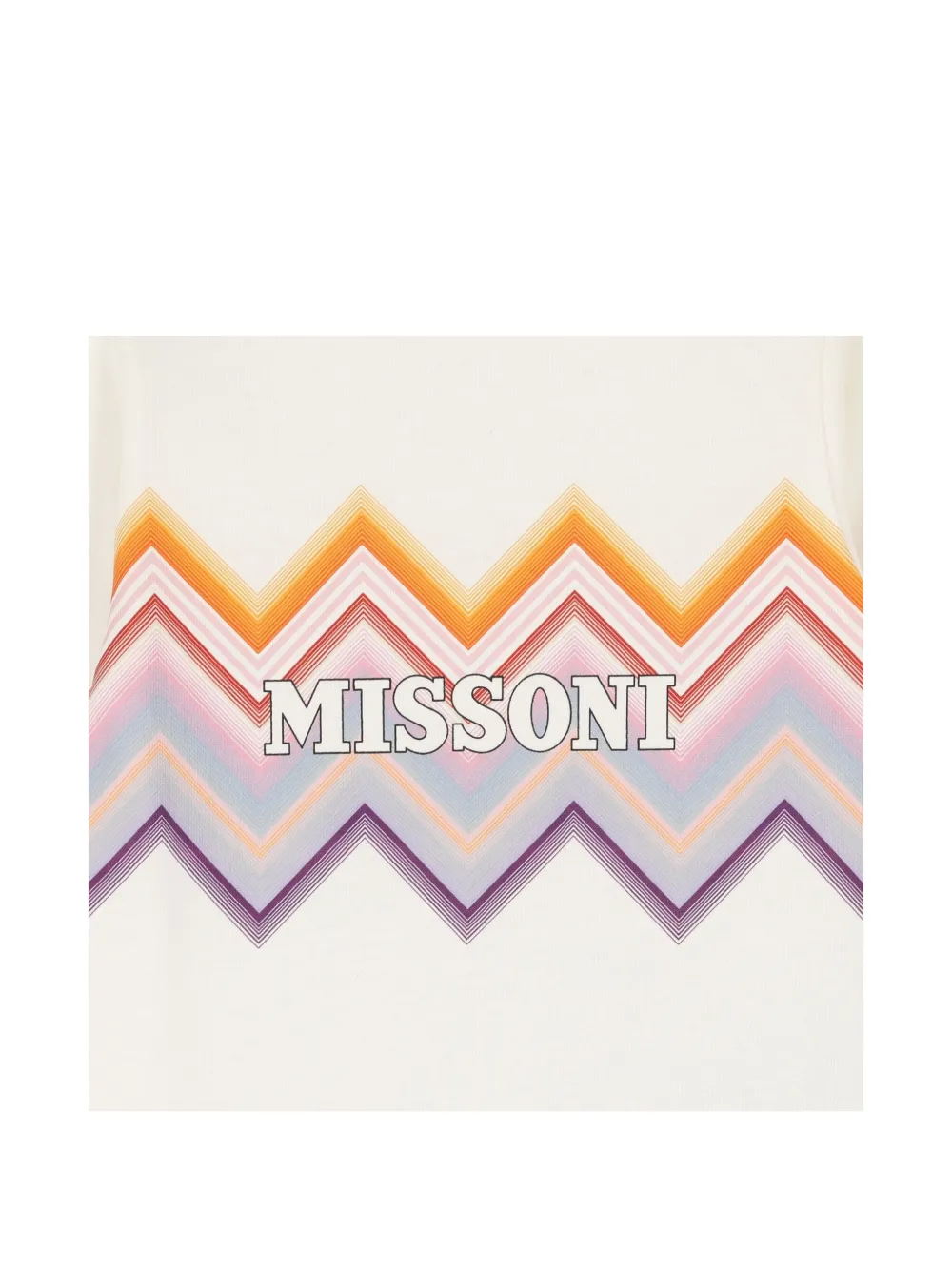 Missoni Kids Jurk met zigzag-print en logoprint Wit