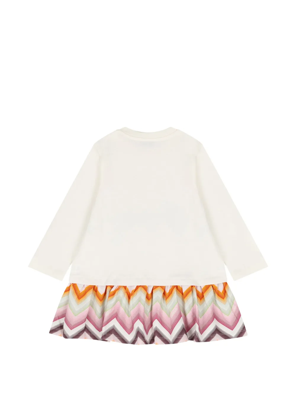 Missoni Kids Jurk met zigzag-print en logoprint Wit