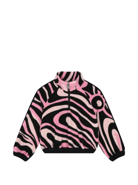 PUCCI Junior Iride-print quarter-zip fleece