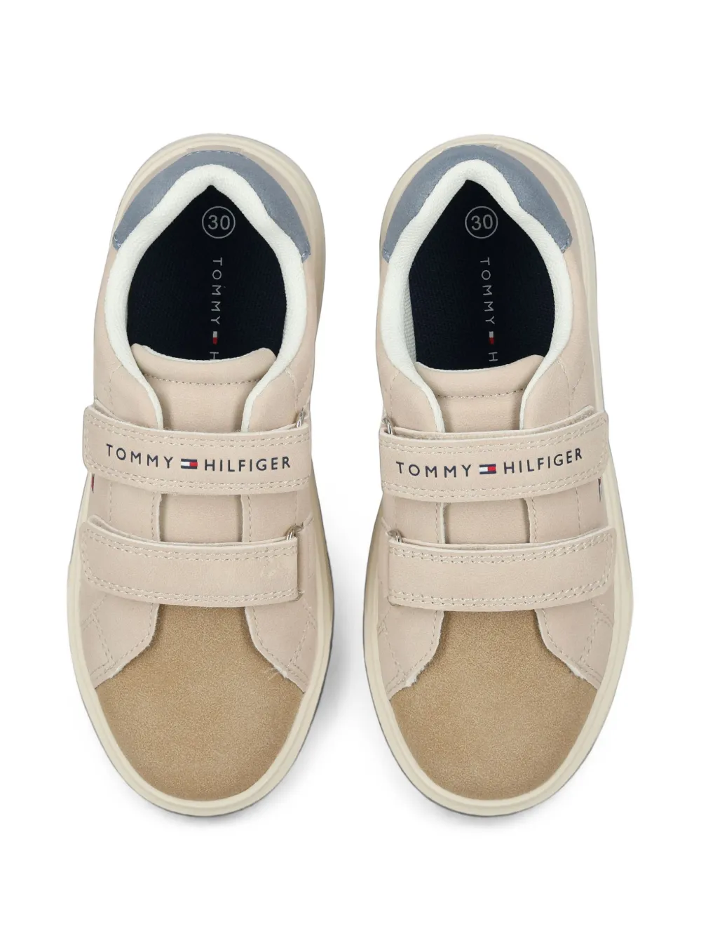 Tommy Hilfiger Junior touch-strap sneakers Beige