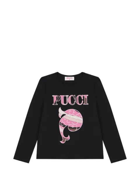 PUCCI Junior logo-print long-sleeve T-shirt