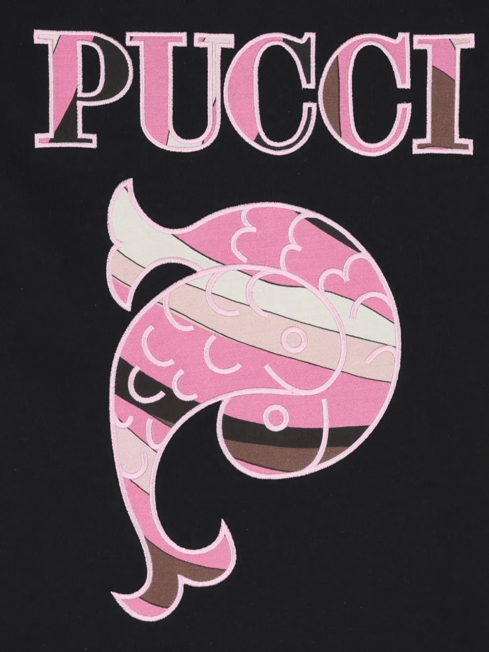 PUCCI Junior T-shirt met lange mouwen en logo-print Zwart
