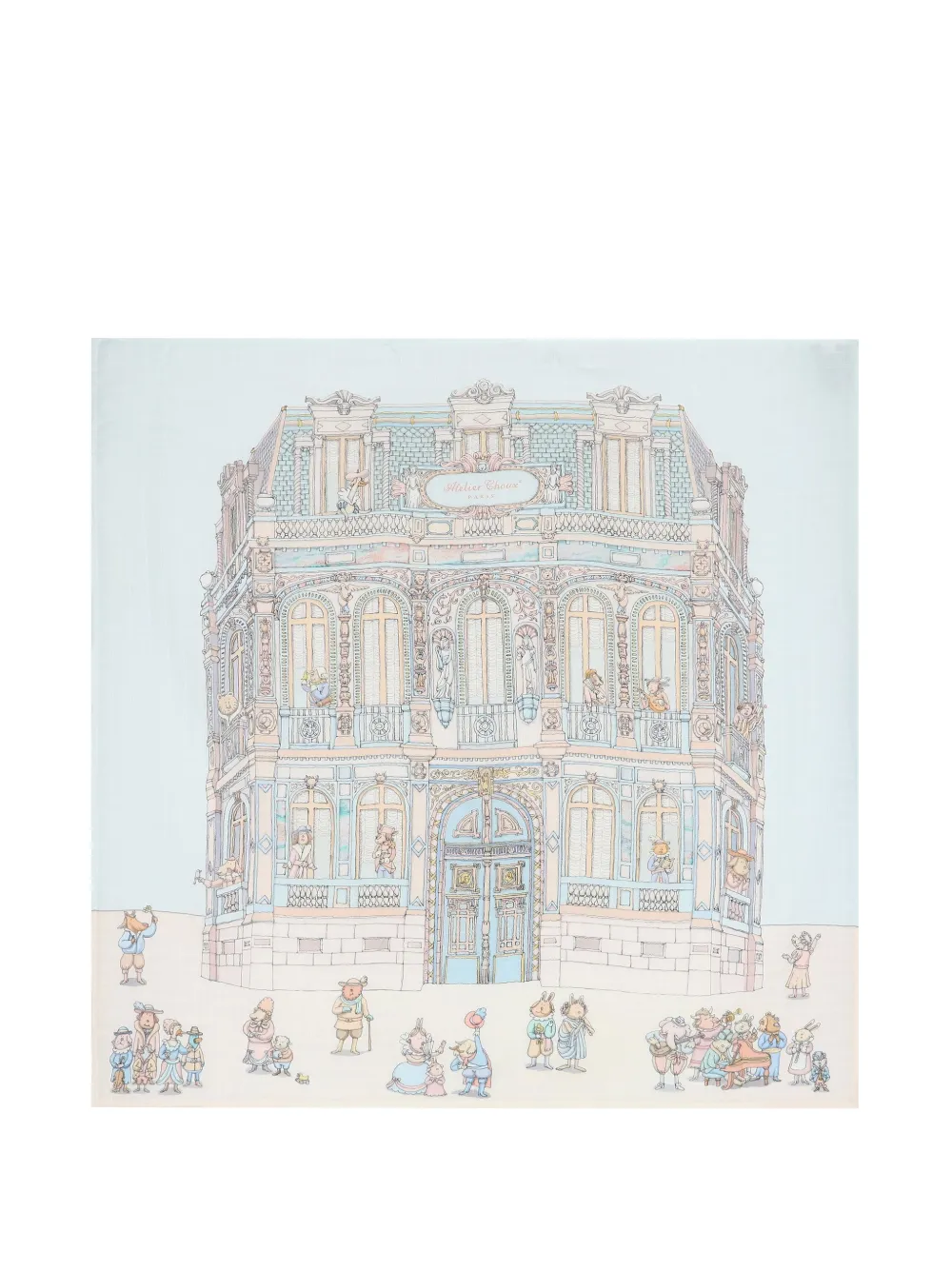 Atelier Choux Coperta con stampa - Blu
