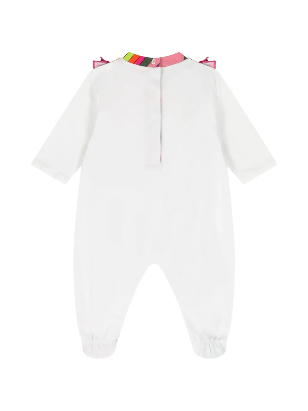 PUCCI Junior Romper met Marmo-print en ruches Wit