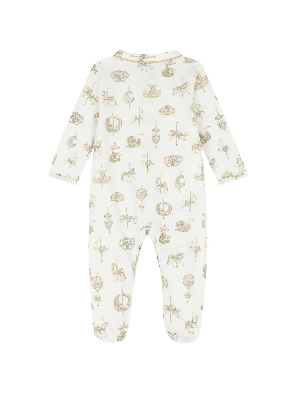 Atelier Choux Pyjama met lange mouwen en carrousel-print Wit