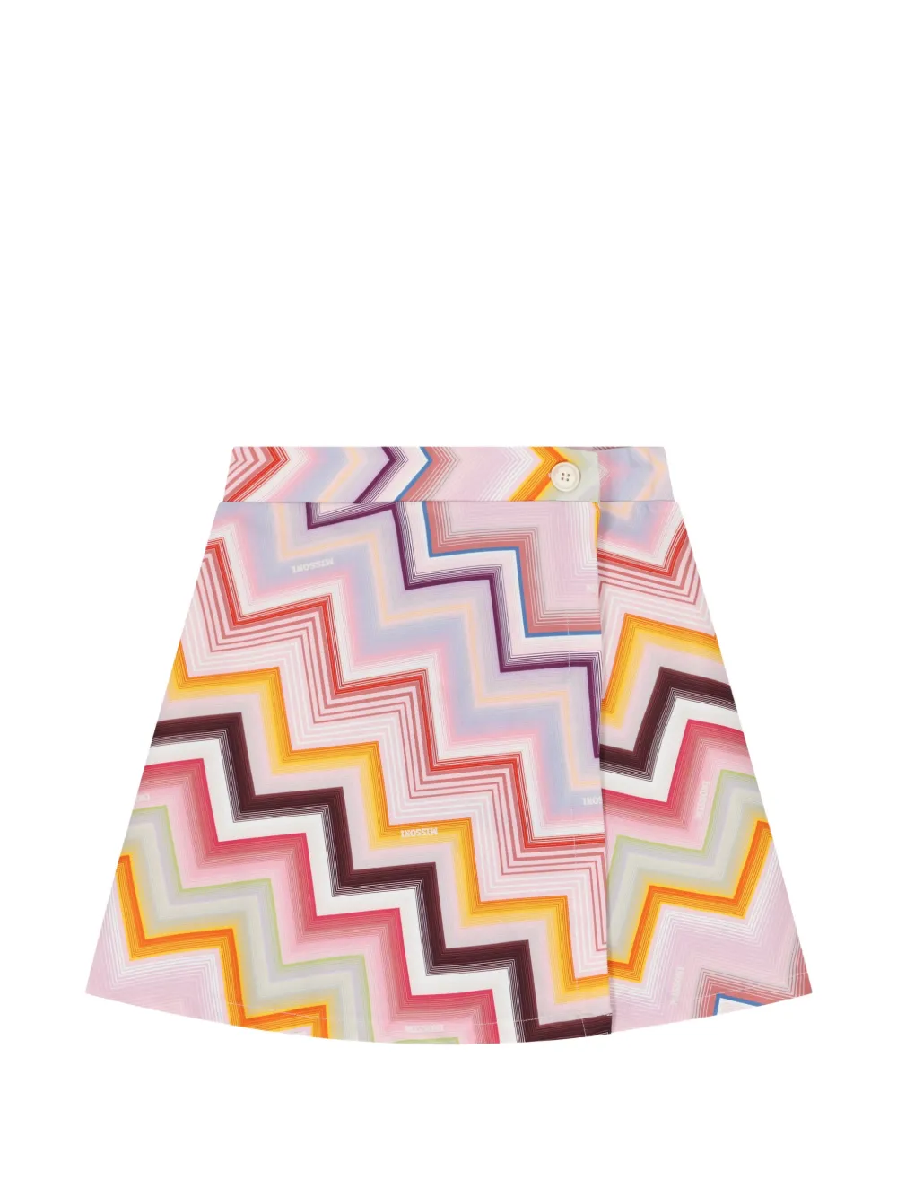 Missoni Kids zigzag-print wrap skirt Roze