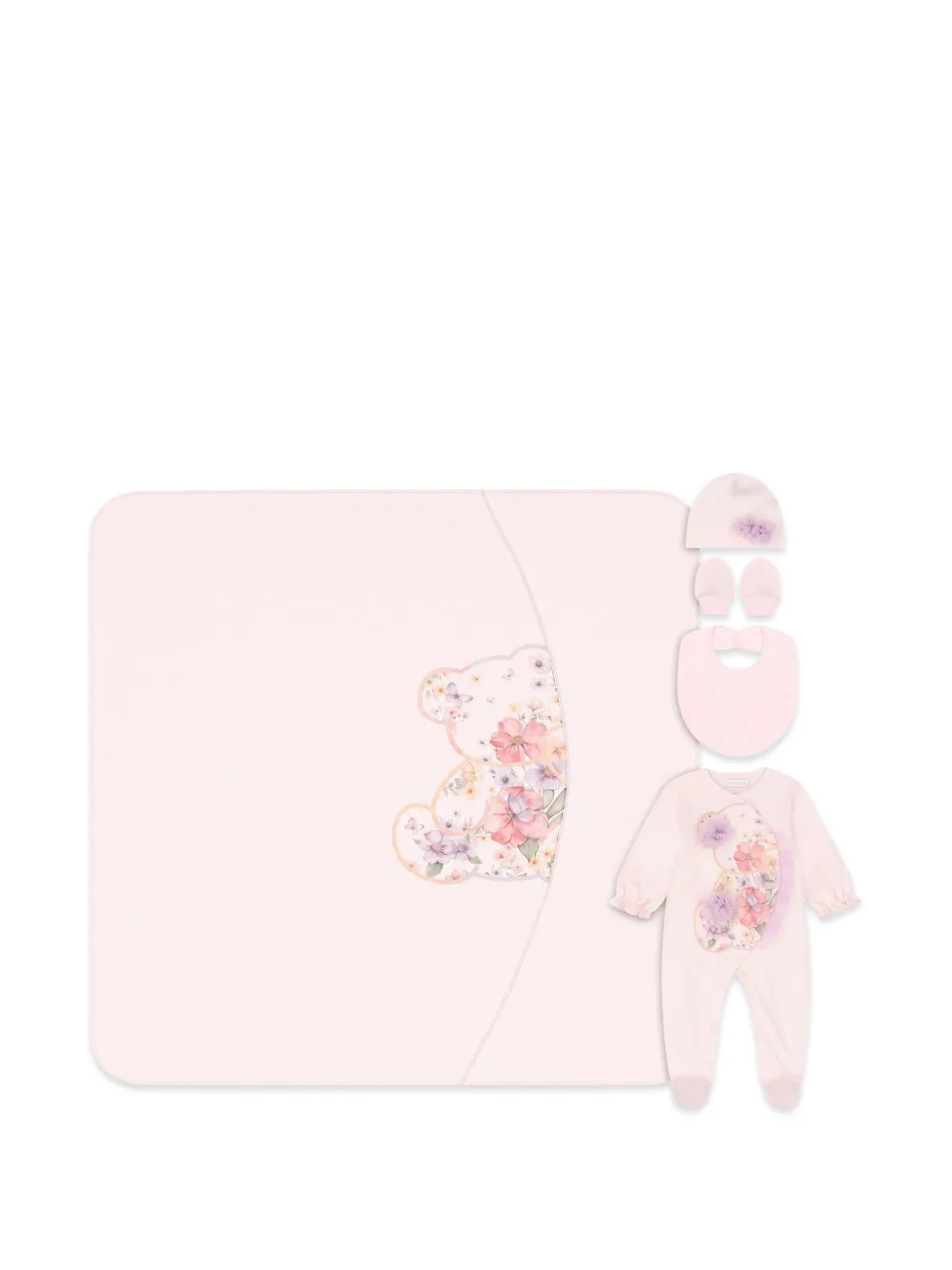 SOFIJA Strampler-Set mit Blumenprint (5er-Set) - Rosa