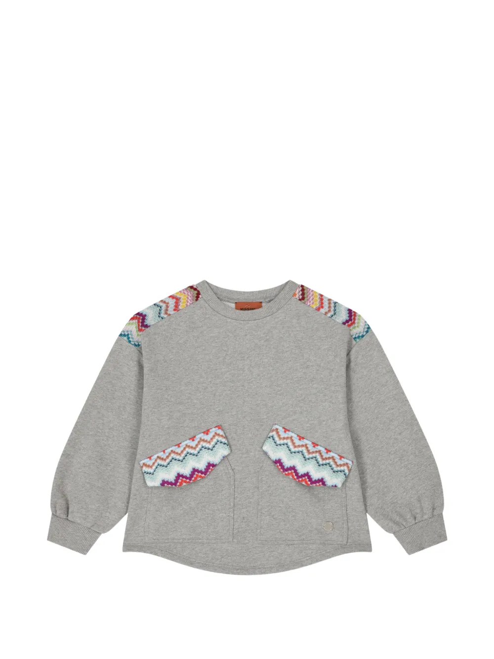 Missoni Kids Felpa con bordo a zigzag - Grigio