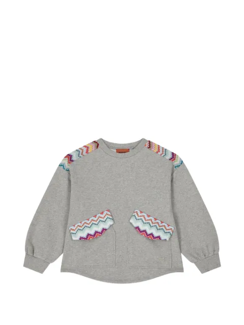 Missoni Kids sudadera con ribete en zigzag