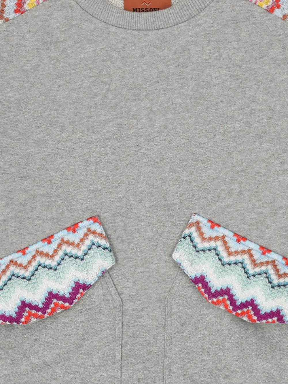 Missoni Kids Sweater met zigzag-afwerking Grijs
