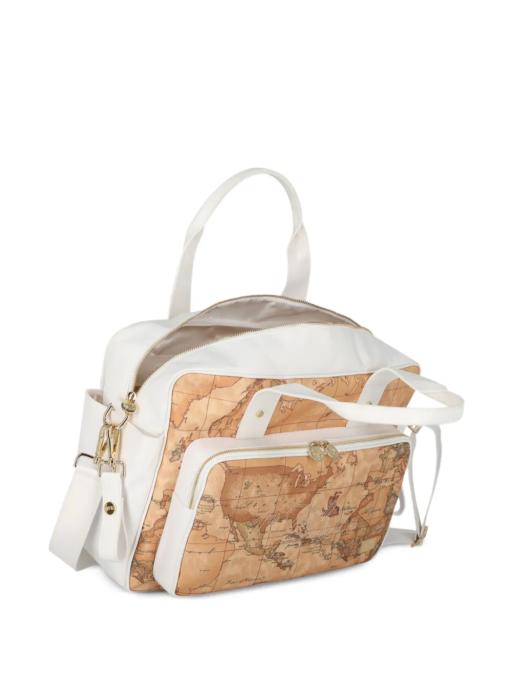 Alviero Martini Kids Luiertas met kaartprint Beige