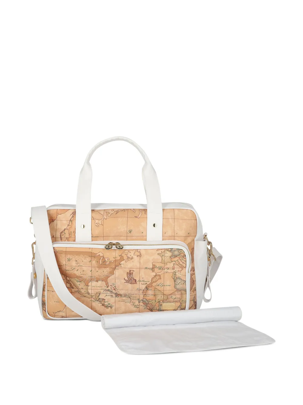 Alviero Martini Kids Luiertas met kaartprint Beige