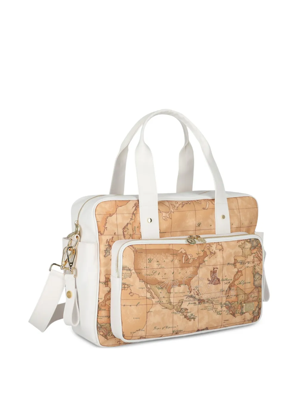 Alviero Martini Kids Luiertas met kaartprint Beige