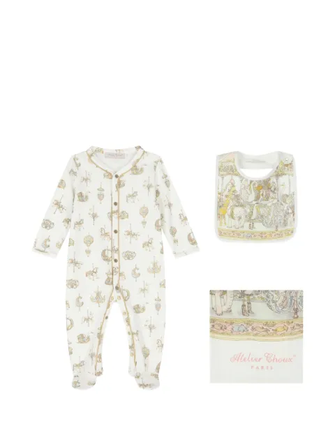 Atelier Choux Strampler-Set mit Karussell-Print (3er-Set)