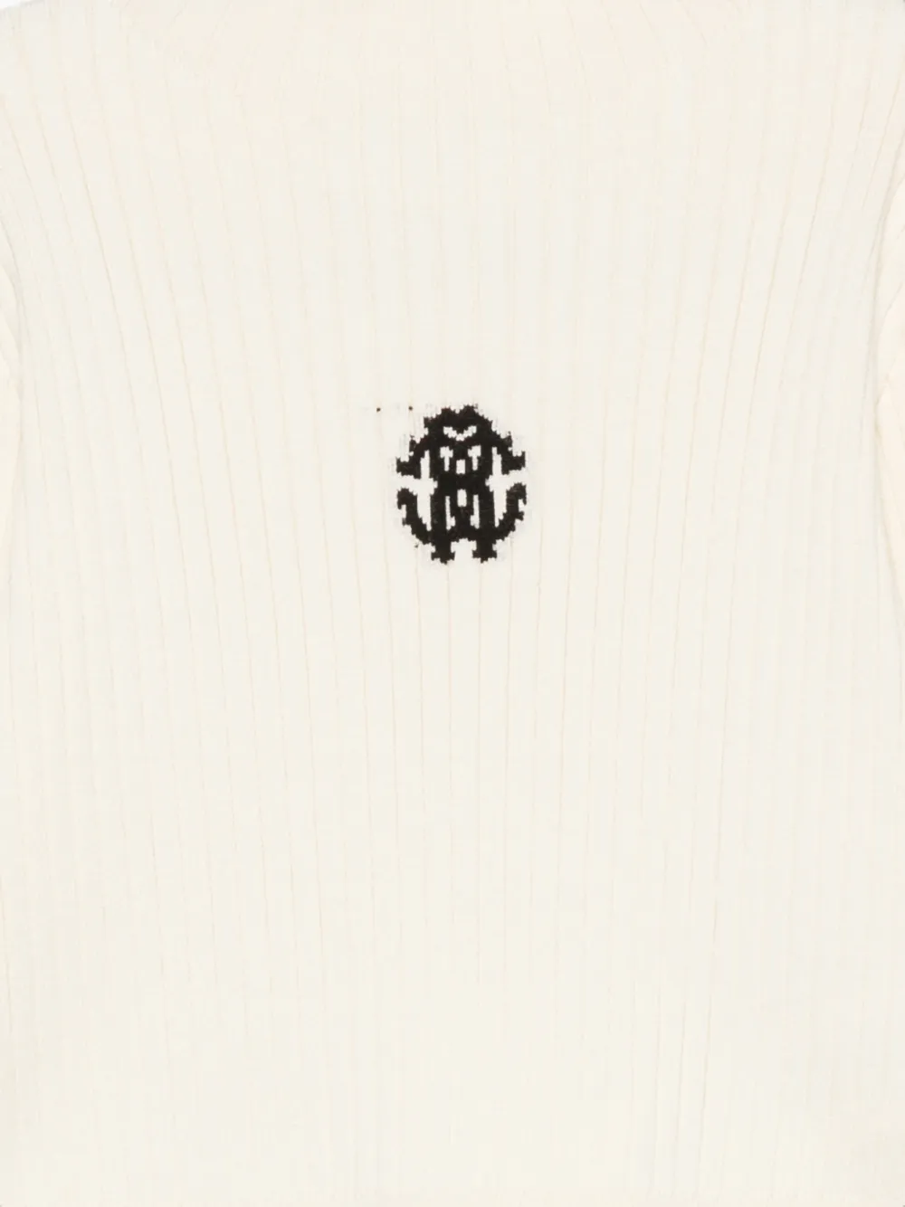 Roberto Cavalli Junior Geribde trui met geborduurd logo Beige