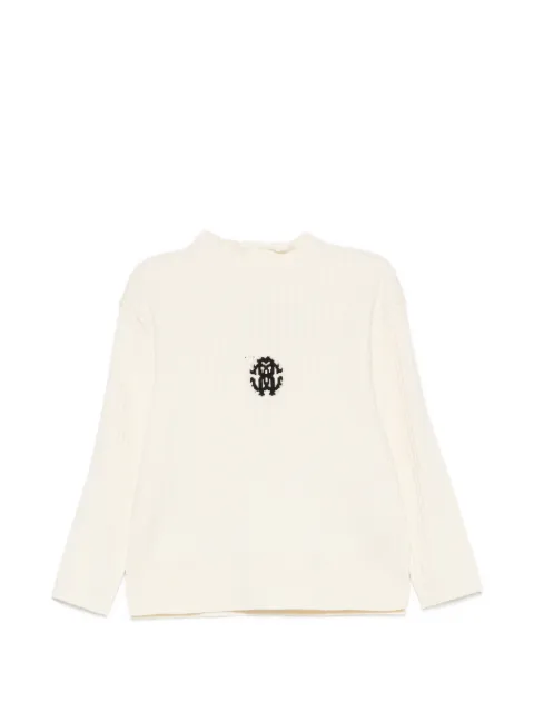 Roberto Cavalli Junior logo-embroidered ribbed sweater