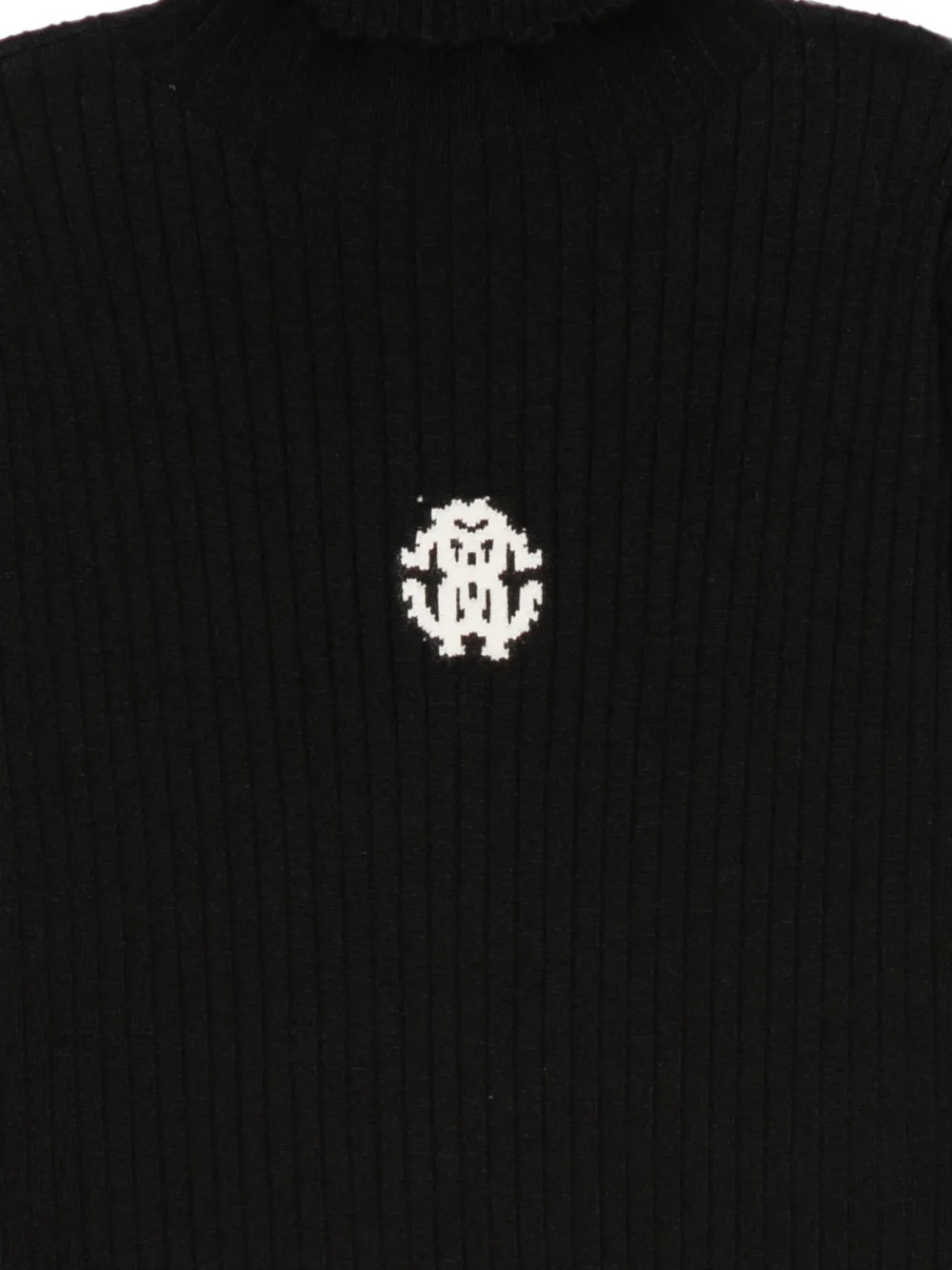 Roberto Cavalli Junior Geribde trui met geborduurd logo Zwart