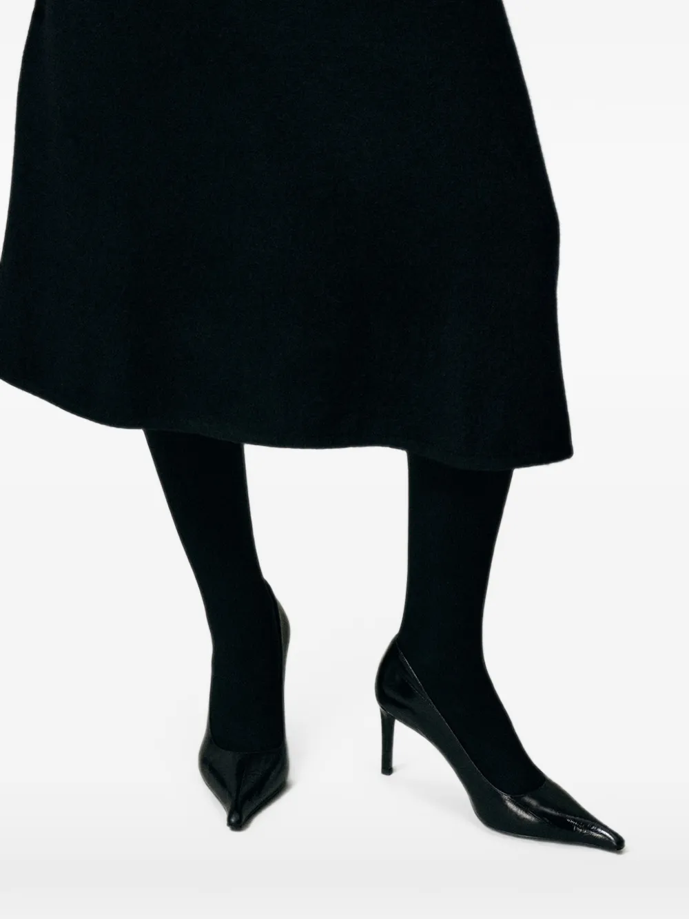 POTAMY pointed-toe leather pumps Zwart