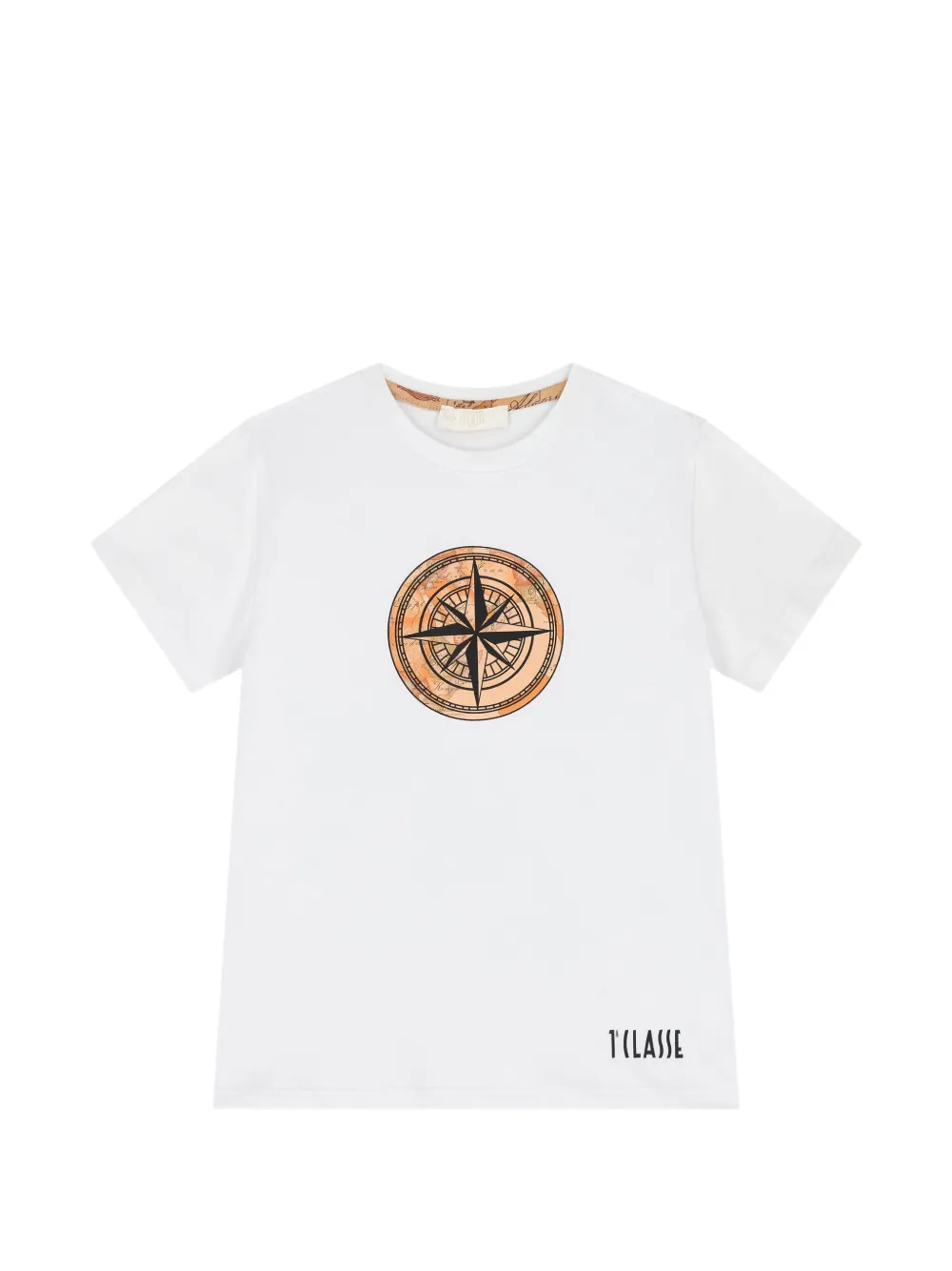 Alviero Martini Kids T-shirt con stampa Compass - Bianco