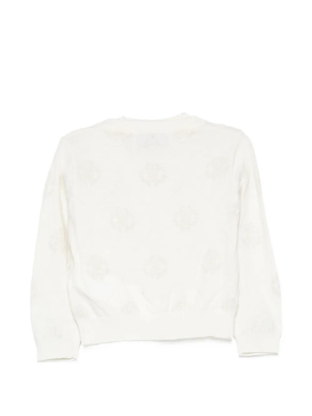 Roberto Cavalli Junior Gebreid T-shirt en vest met knoopdetail en monogram Wit