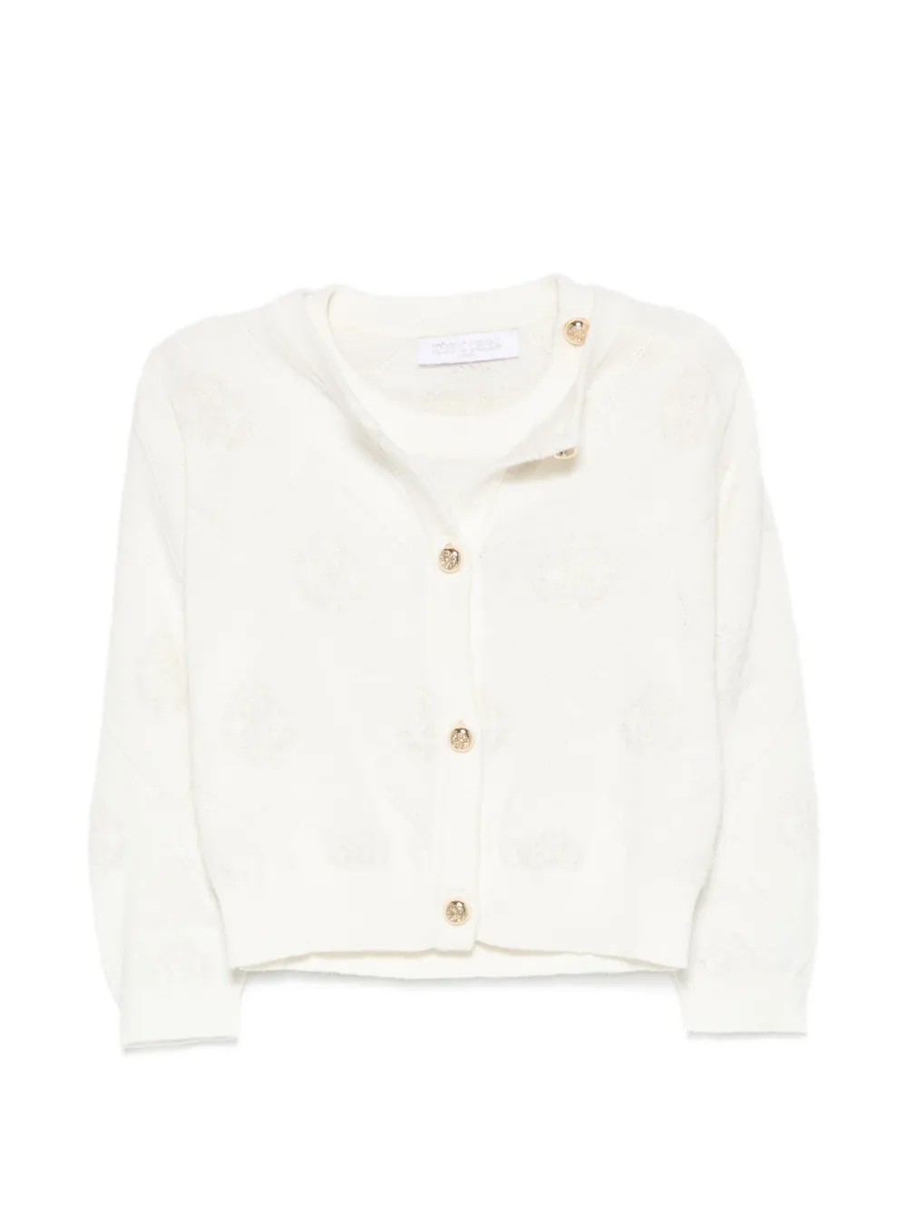 Roberto Cavalli Junior Set T-shirt e cardigan con monogramma - Bianco