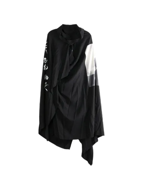 Yohji Yamamoto Asymmetrisches Midikleid mit Print
