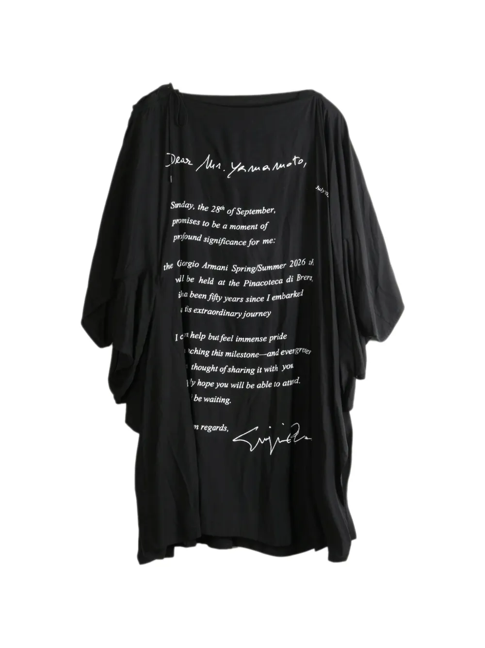 Yohji Yamamoto slogan-print graphic-print midi dress - Nero