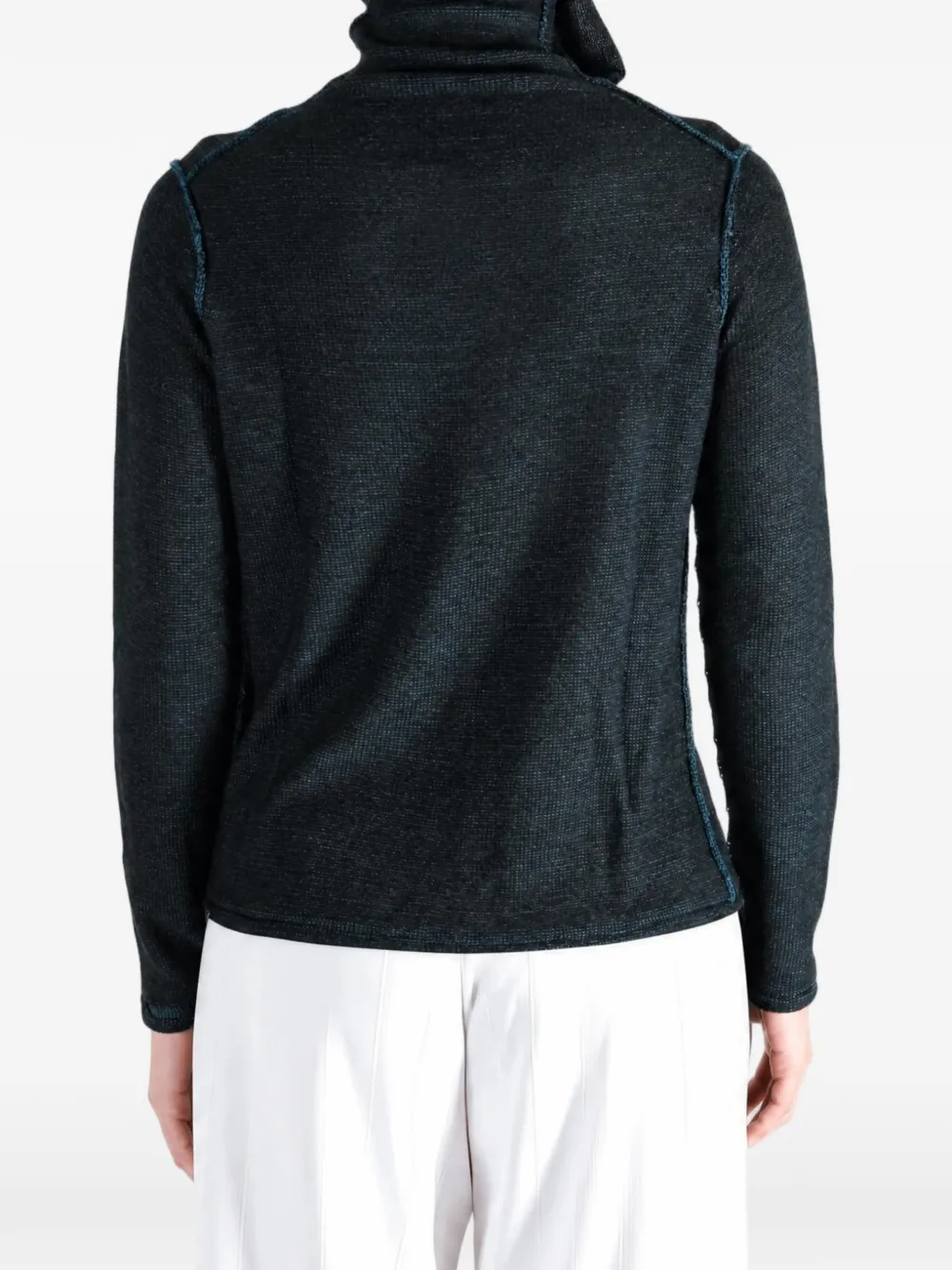 Y's Asymmetrische trui met hoge hals Blauw