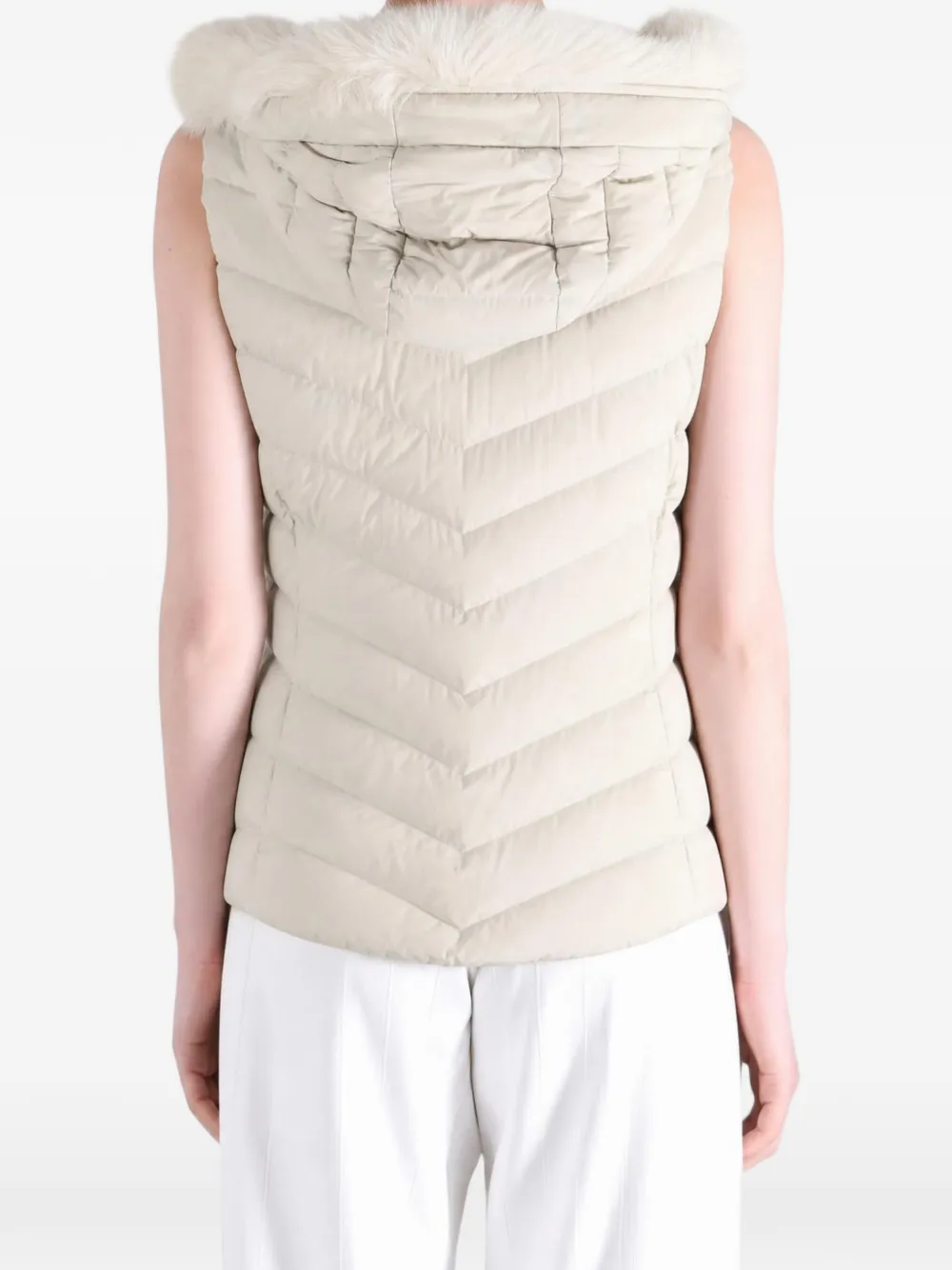 Moose Knuckles Bodywarmer met afwerking van bont Beige