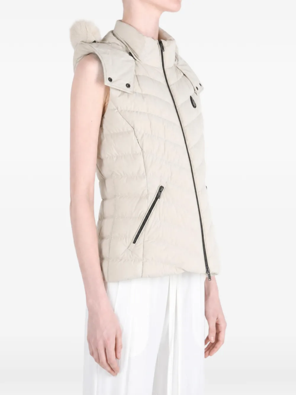 Moose Knuckles Bodywarmer met afwerking van bont Beige