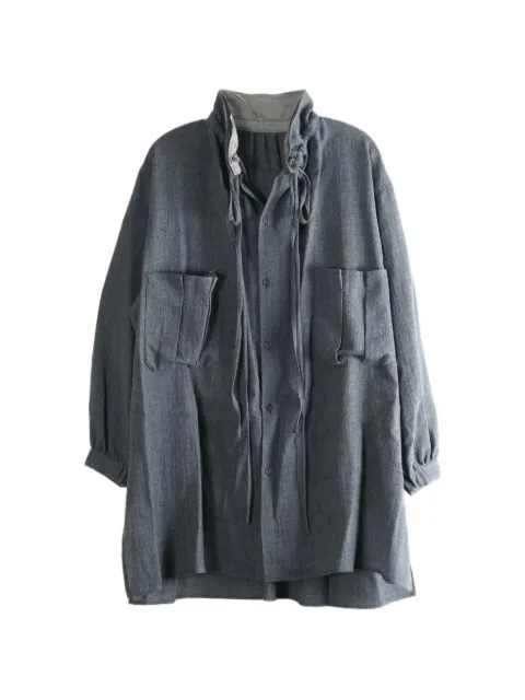 Y's drawstring-collar oversized shirt