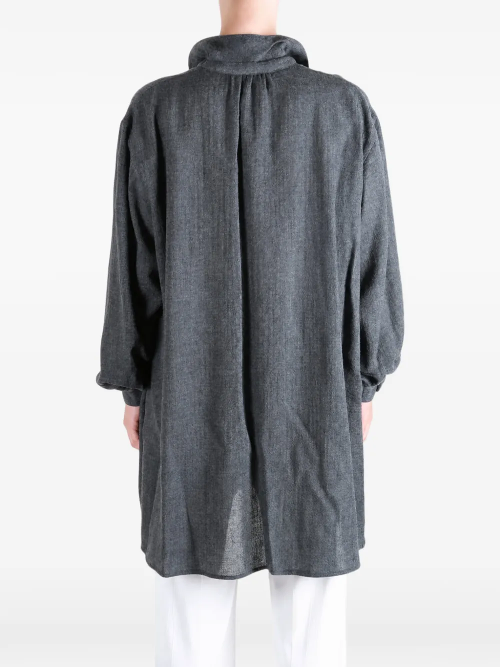 Y's Oversized blouse met trekkoordkraag Grijs