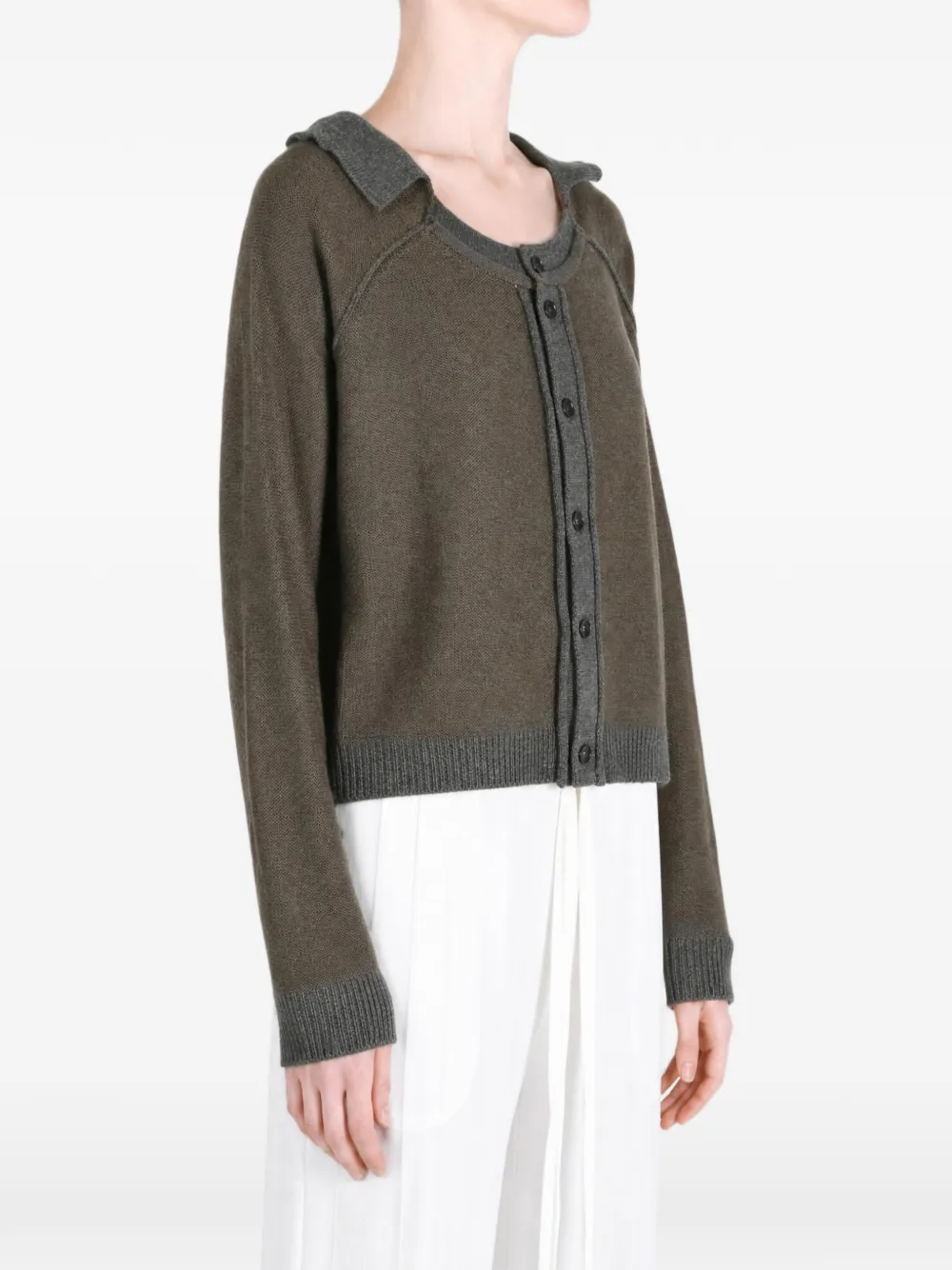 Y's Vest met raglan mouwen en gelaagd detail Bruin