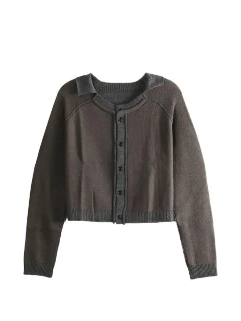 Y's layered-detail raglan-sleeve cardigan