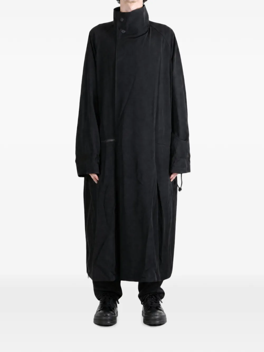Yohji Yamamoto Jas met hoge hals en ritsdetail Zwart