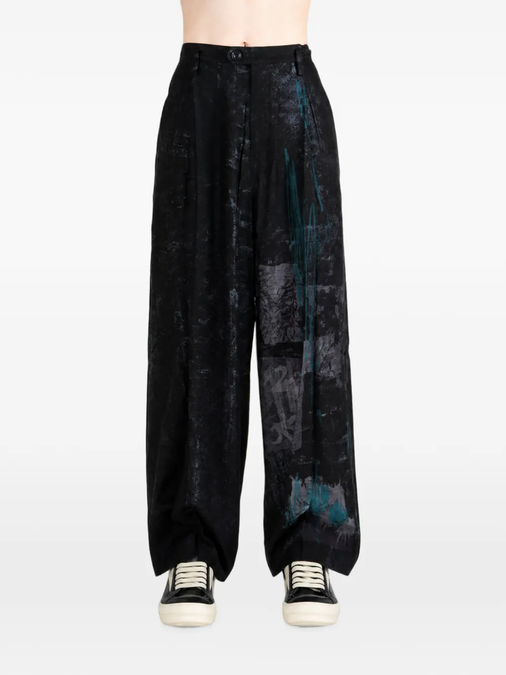 Y's Cropped plooibroek Zwart