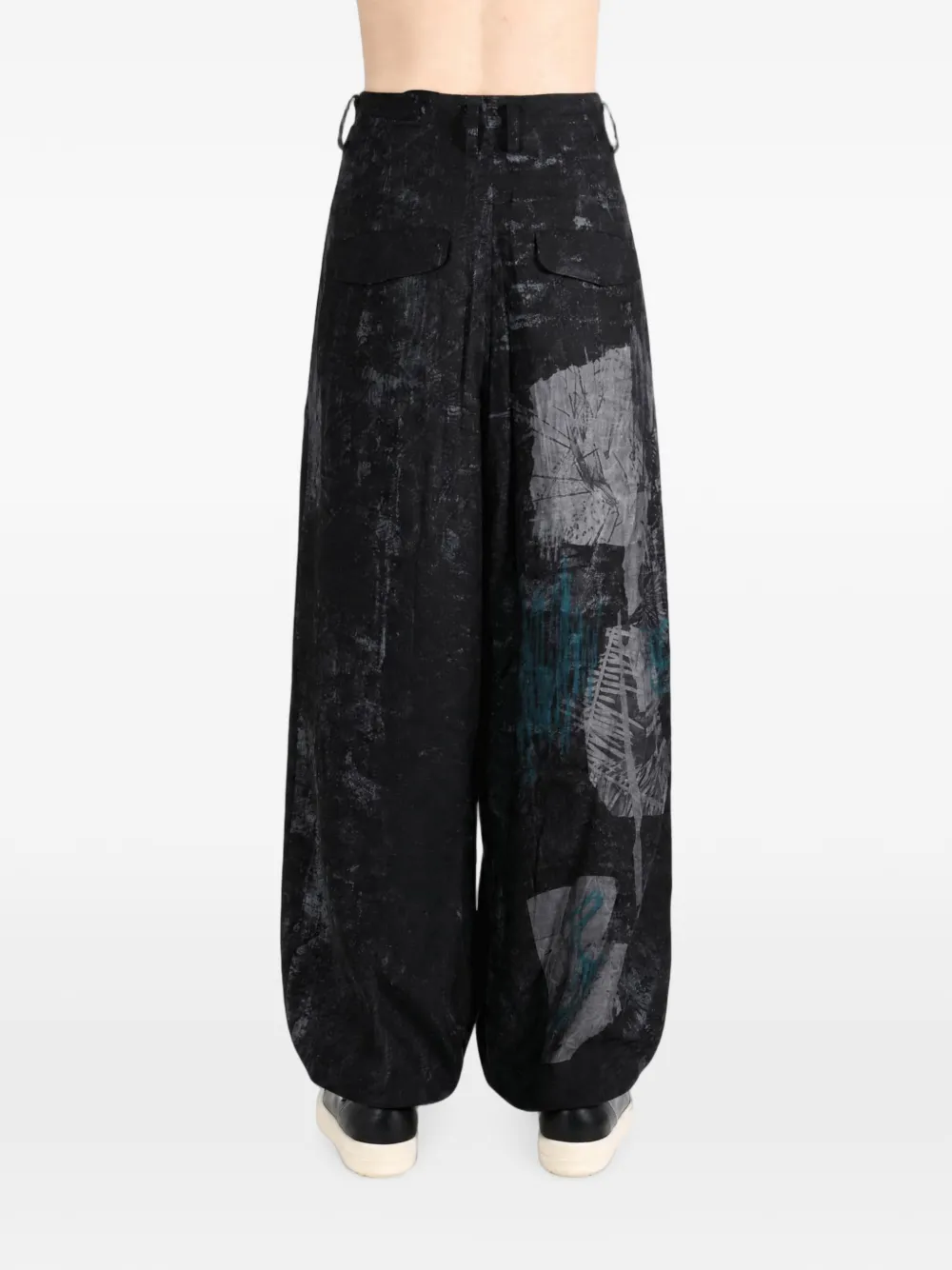 Y's Cropped plooibroek Zwart