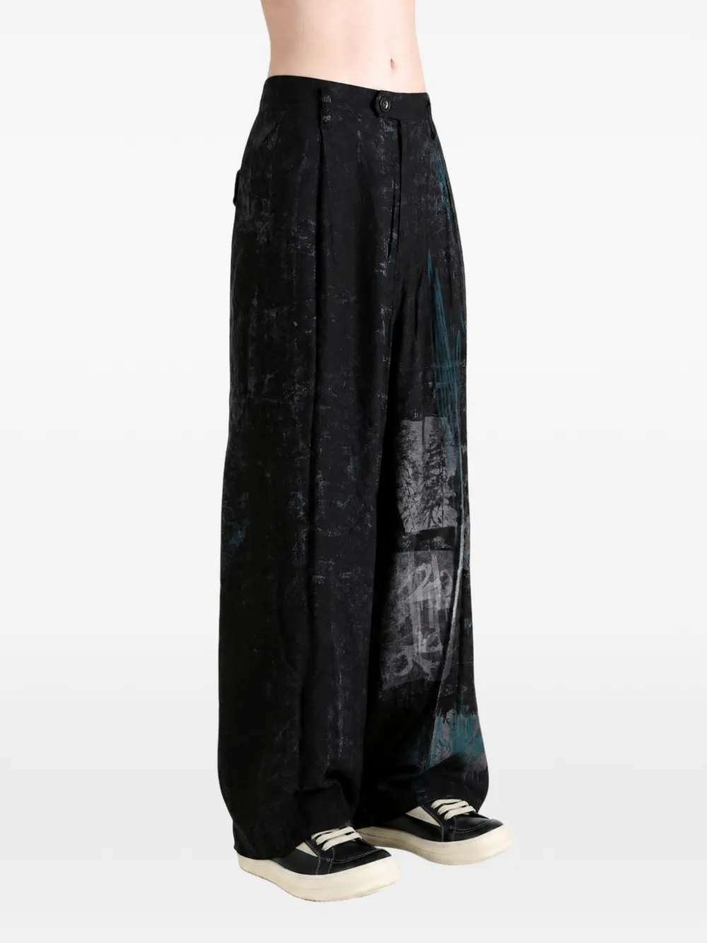 Y's Cropped plooibroek Zwart
