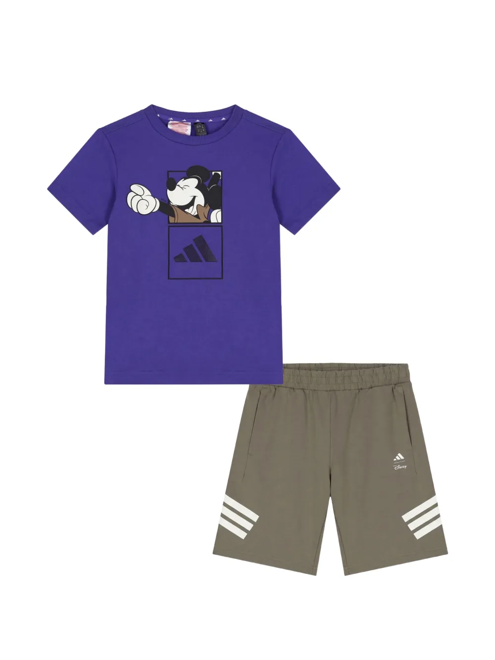 adidas Kids Mickey Mouse graphic-print shorts set - Viola