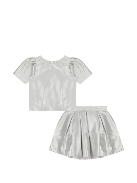 MAMA LUMA KIDS metallic blouse and skirt set