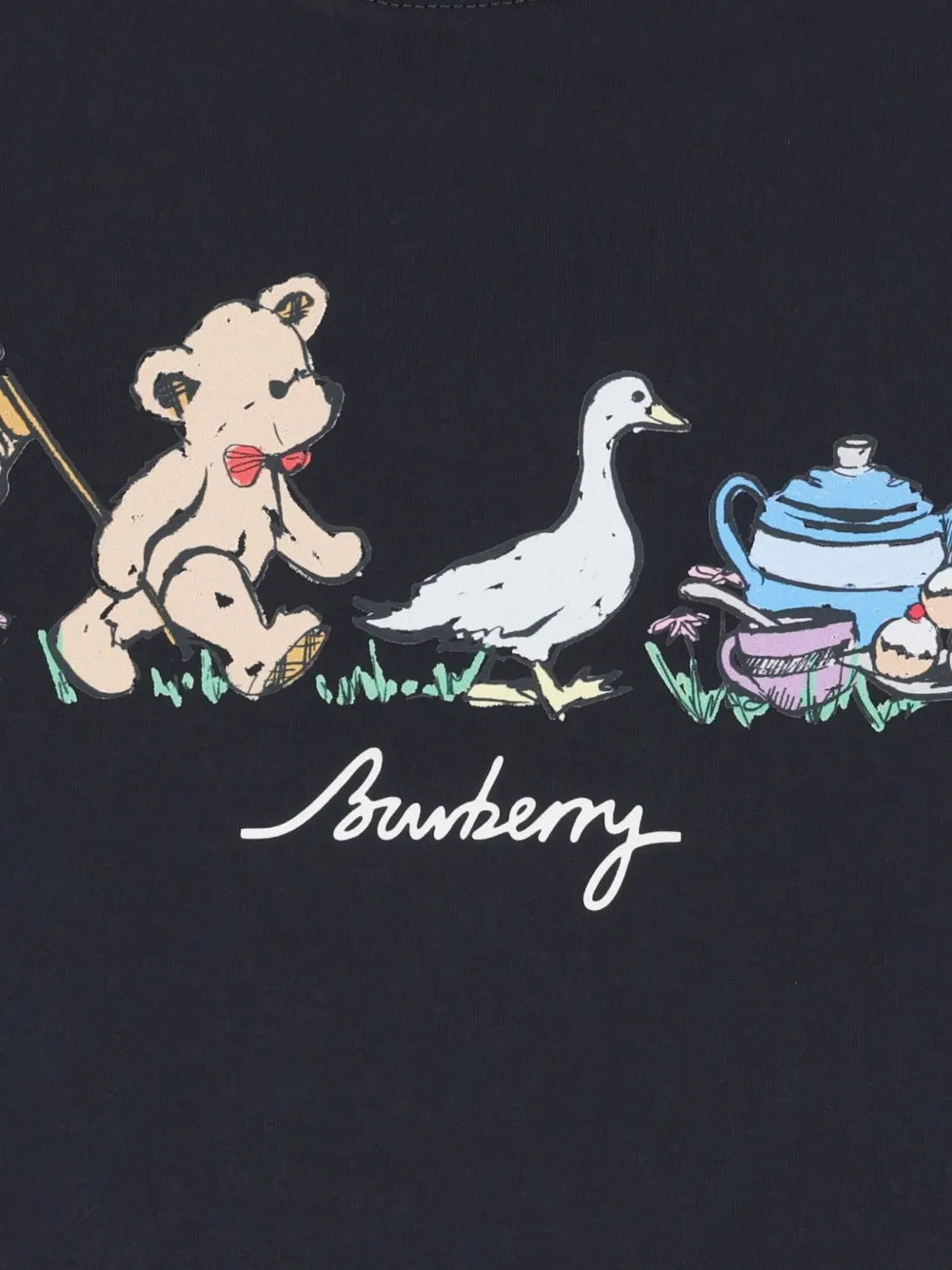 Burberry Kids Thomas Bear T-shirt met picnic print Blauw