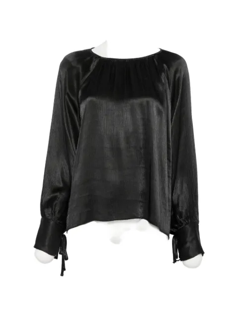 DIXIE satin-finish tie-cuff top