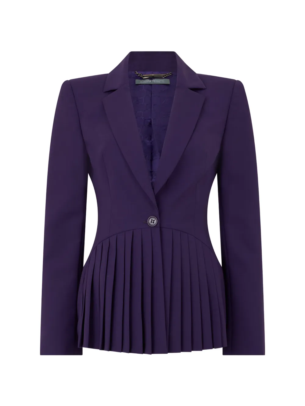 Alberta Ferretti pleated single-breasted blazer - Violett